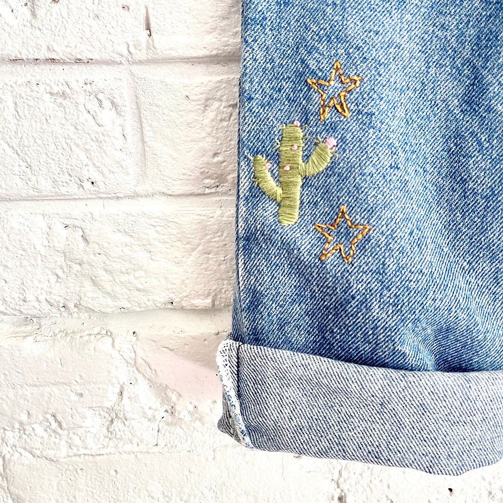 Thumbnail: Hand Embroidered Vintage Jeans