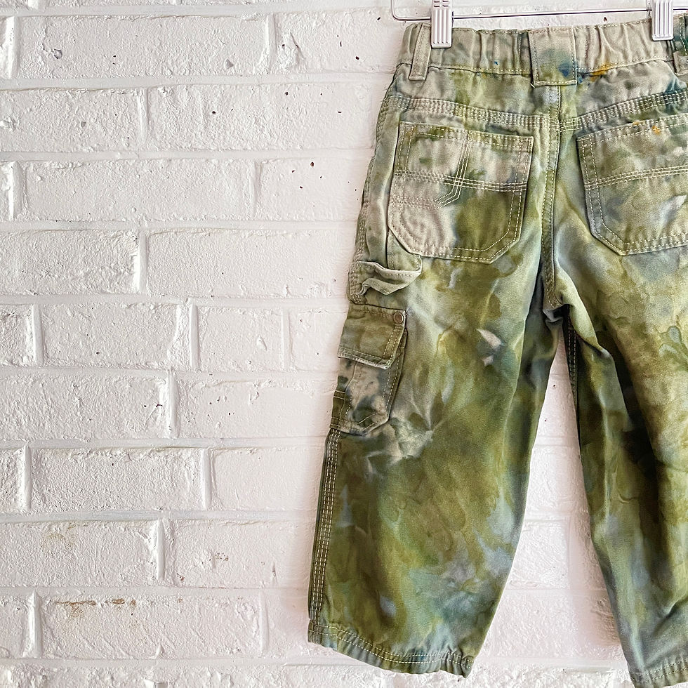 Thumbnail: Hand Dyed "Kelp Camo" Twill Cargos