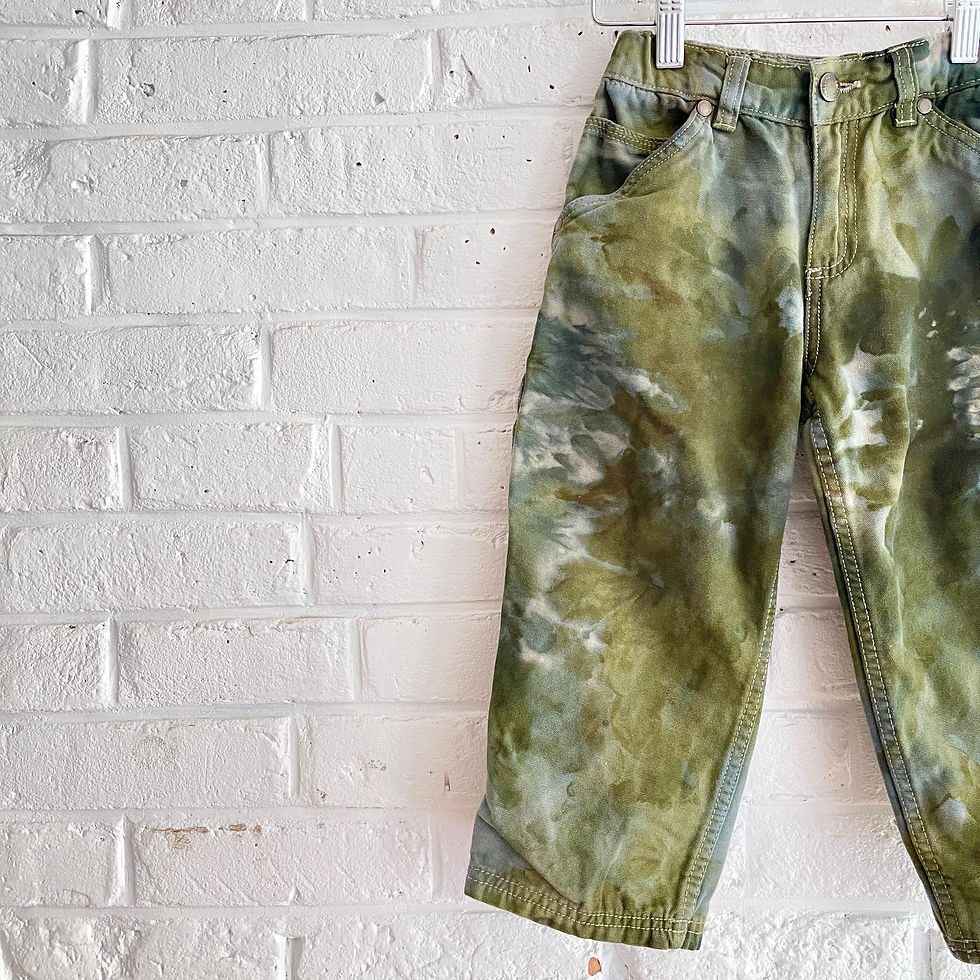 Thumbnail: Hand Dyed "Kelp Camo" Twill Cargos