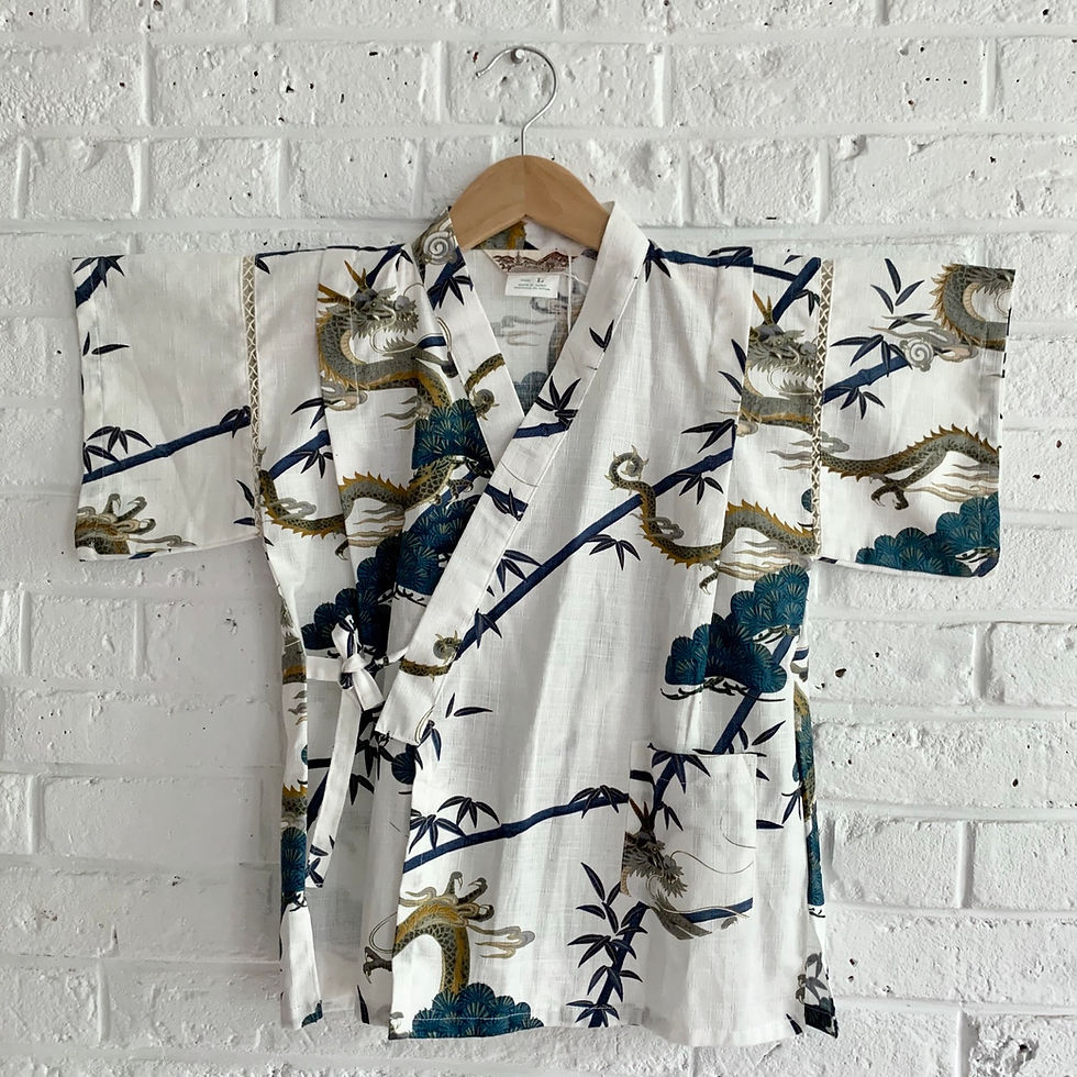 Thumbnail: "Dragon and Trees" Cotton Yukata