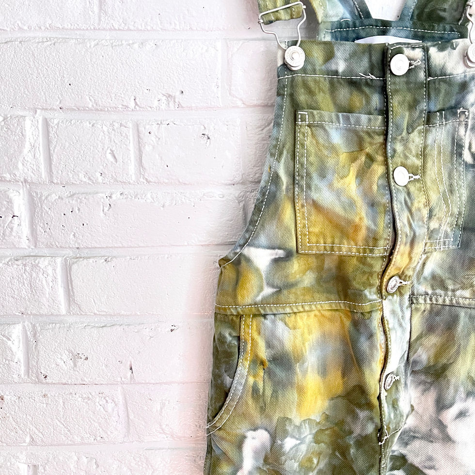 Thumbnail: "Algae Bloom" Hand-dyed Overalls