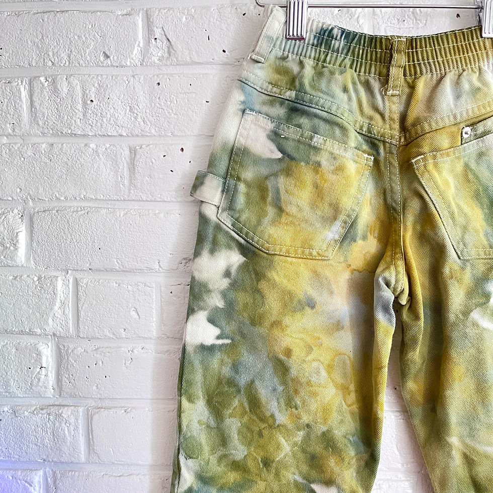 Thumbnail: Vintage Hand Dyed "Forest Camo" Dungarees