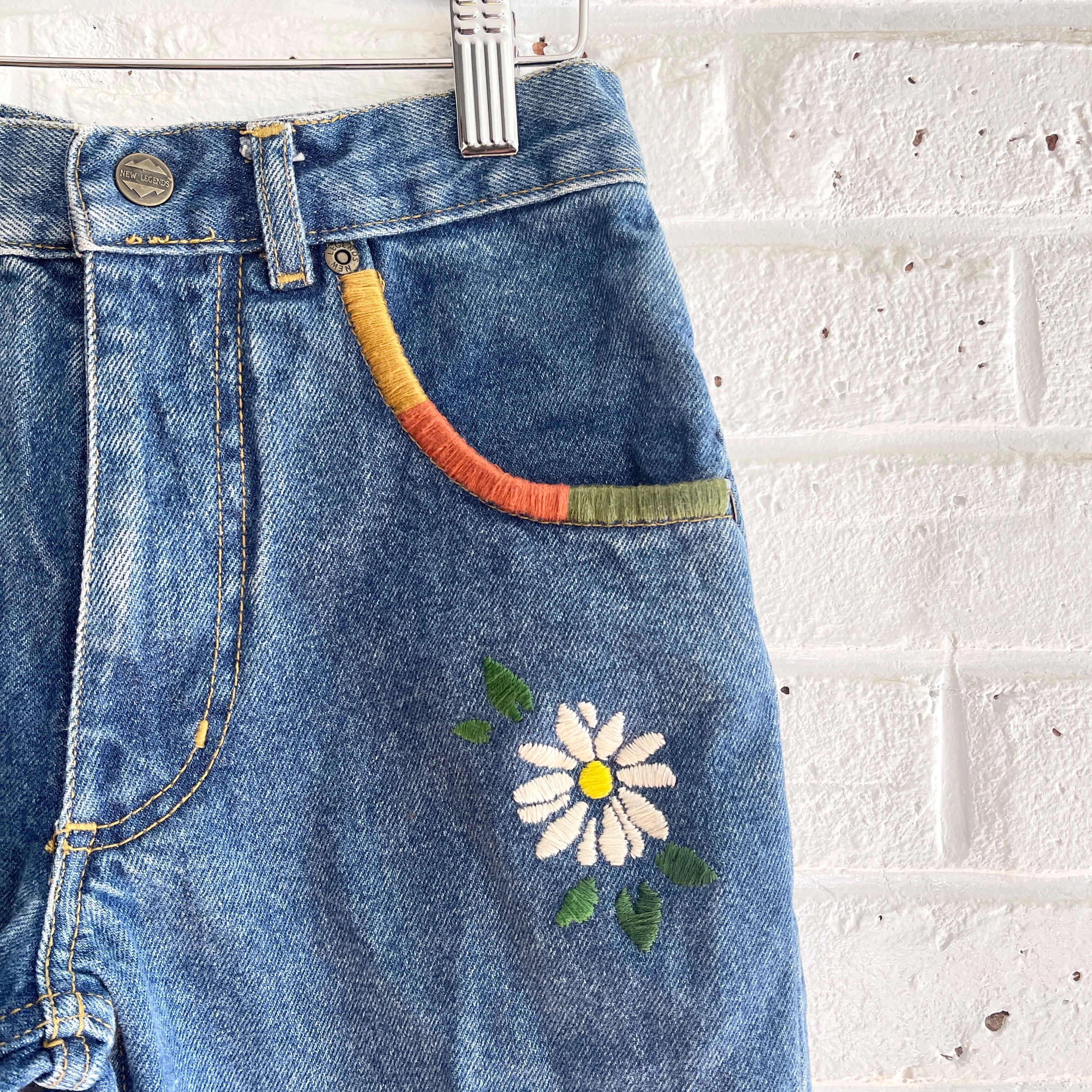 Hand Embroidered Vintage Jeans