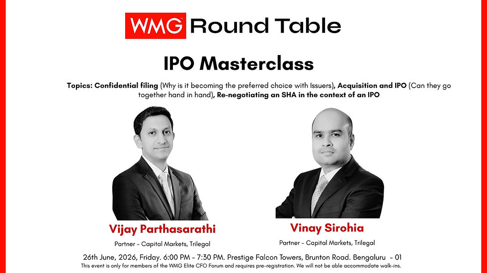 WMG Round Table - IPO Masterclass