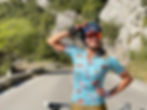 She's a cyclist saluting