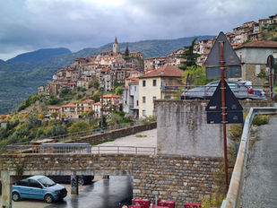 view on Apricale from Perinaldo