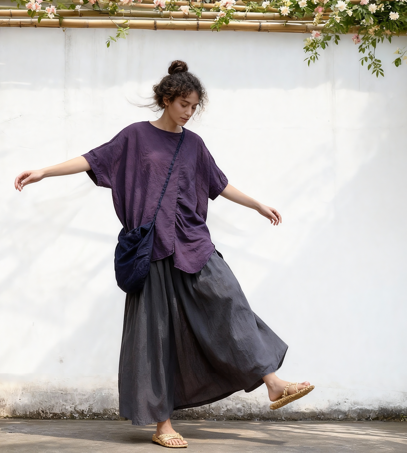 Soft-Washed Cotton-Linen Oversized Top