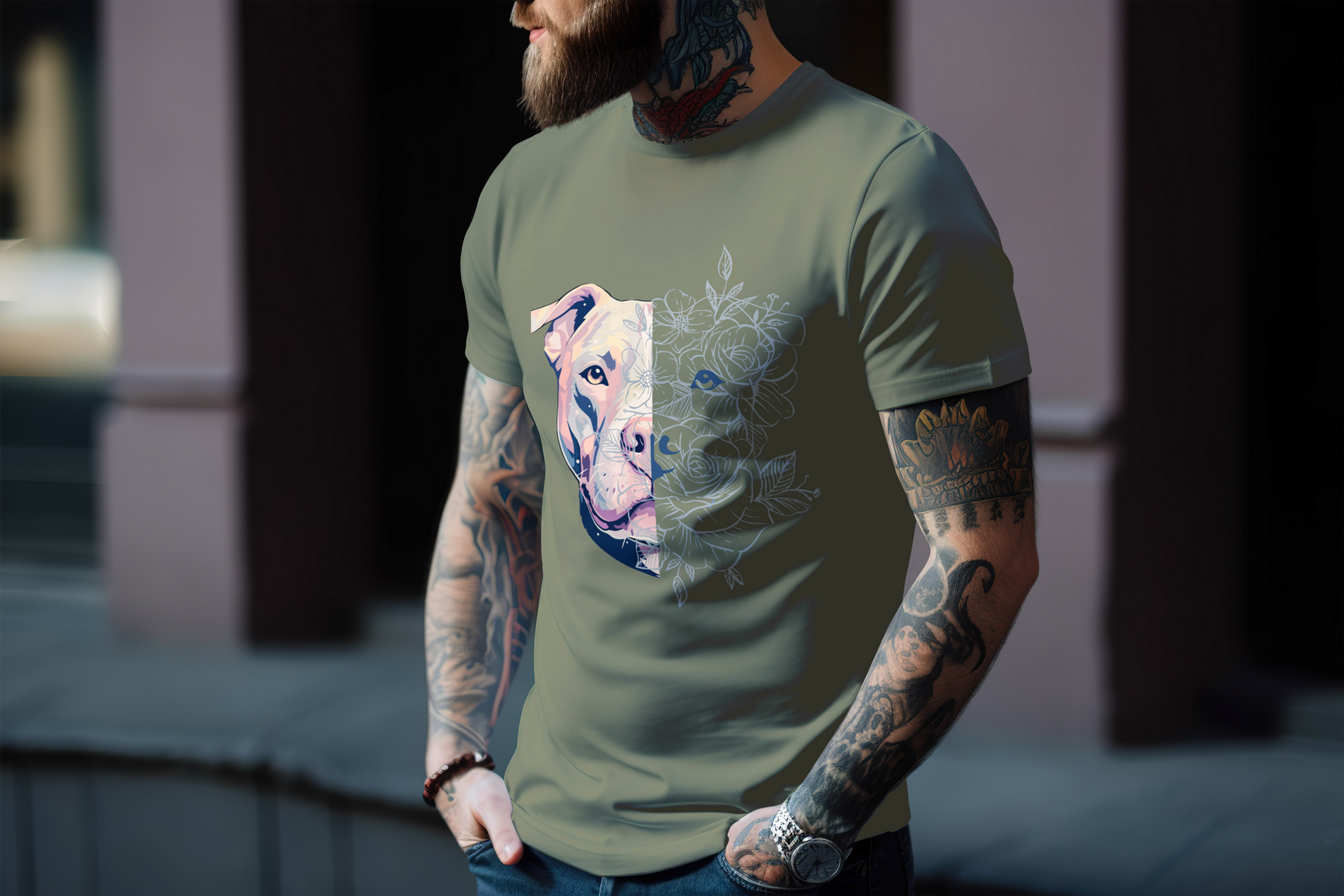 Find Your Smile TShirt Army Green