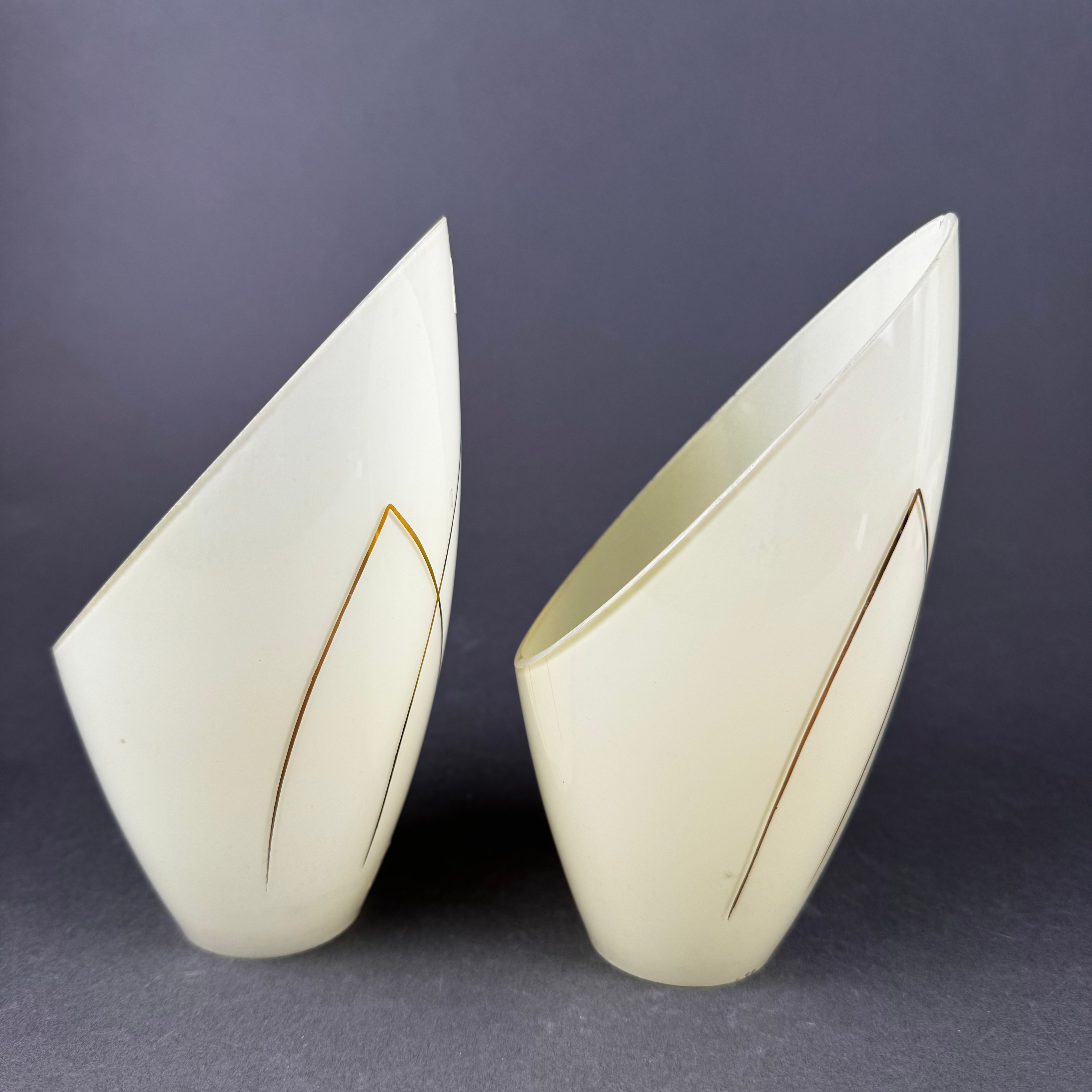 Paar Lampengläser TütenlampeGlas 50er 4 cm C-19-5-4153