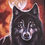 Thumbnail: Wolf in the moonlight atmospheric painting by Artist Karl Hamilton-Cox