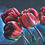 Thumbnail: Red Tulips painted on leather and framed Leather Artist Karl