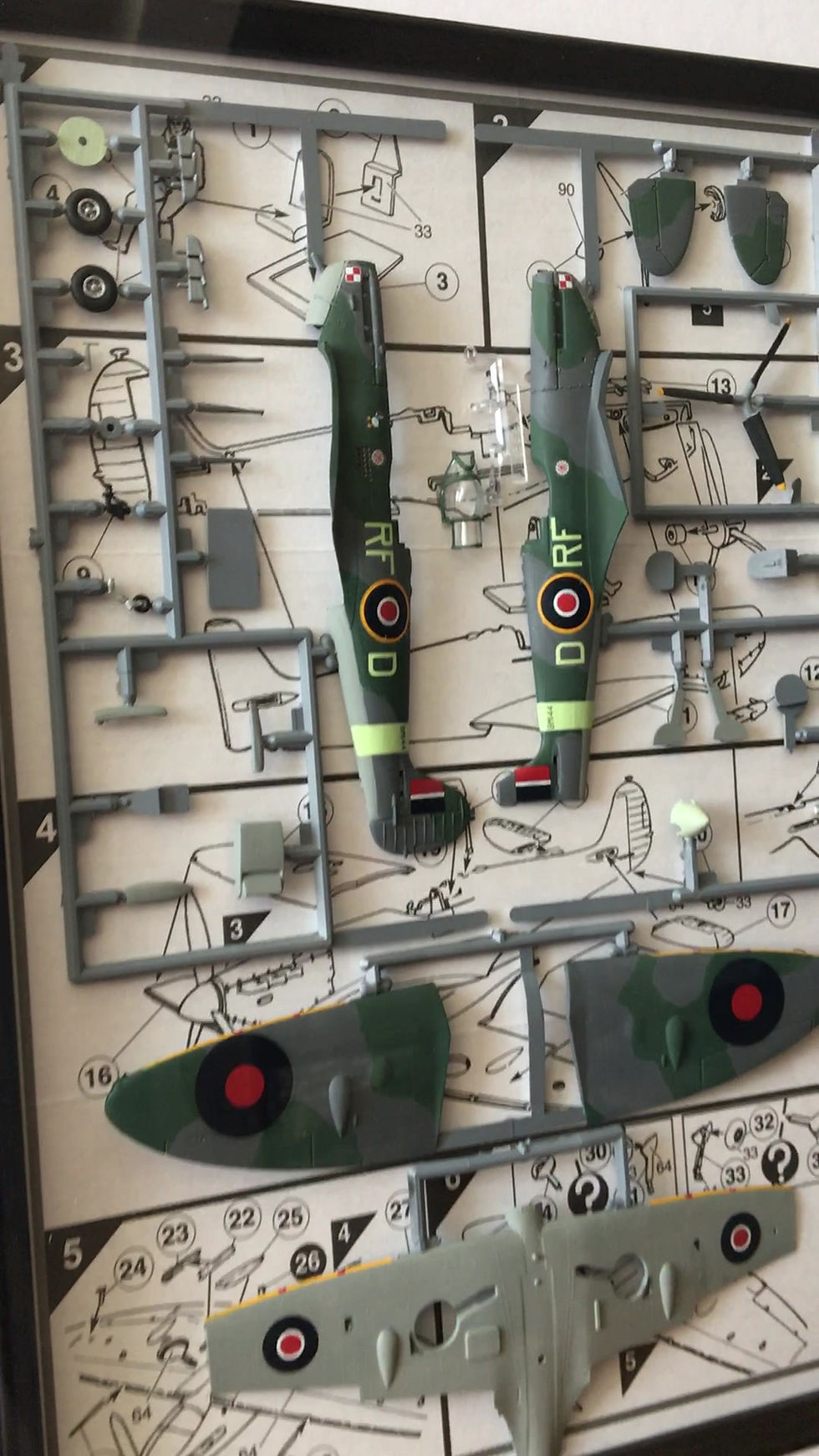 Thumbnail: Artist Karl Hamilton-Cox Spitfire Mk Vb decoupage of model plane 1/72 scale painted but not assembled!