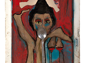 mixed media on window