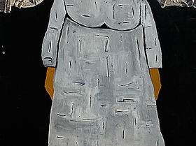 Industrial colors, textile on wood