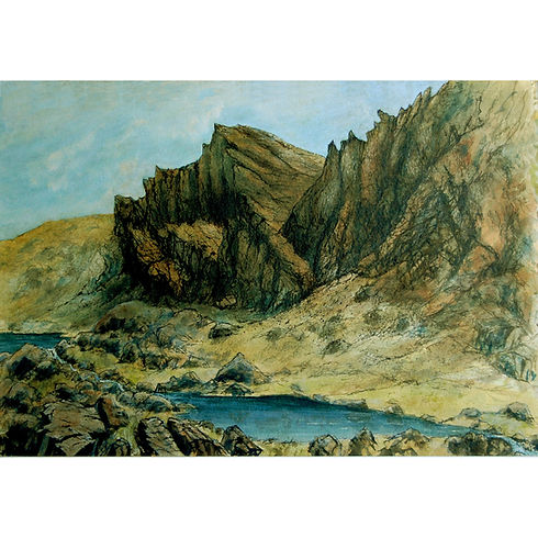Clogwyn Cliff and Llyn du'r Arddu colou
