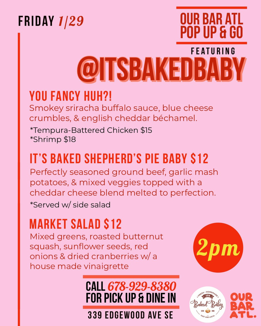 Menus Atlanta Our Bar ATL