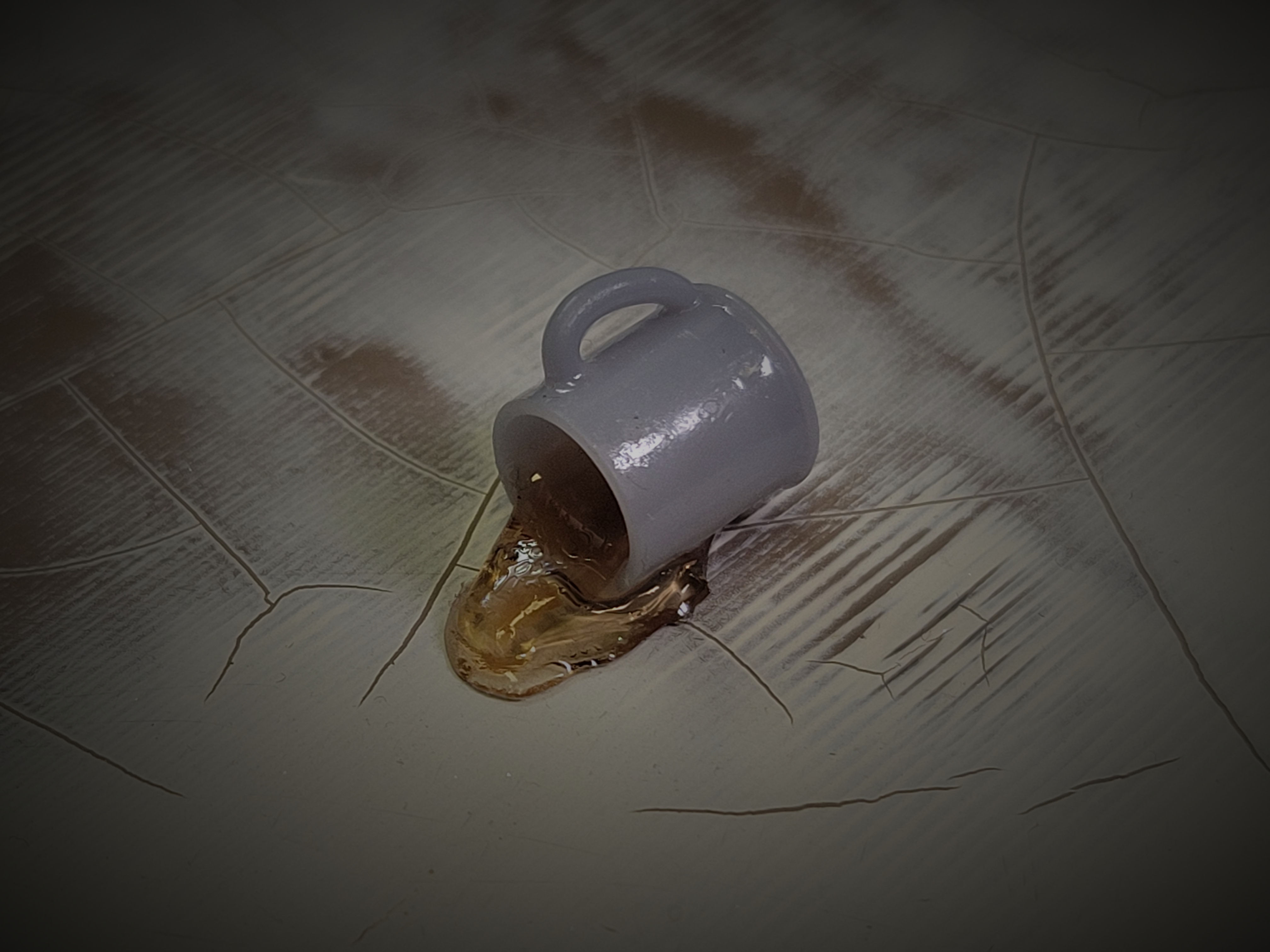 Spilled coffee mug