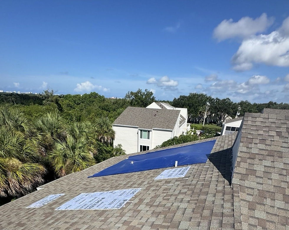 Shingle reroof roof installation progress in Marco Island, FL — Craft Roofing | How Should an HOA Budget for Future Roof Replacement?