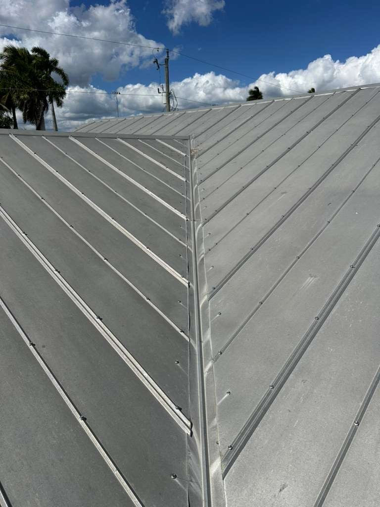 Five v metal roof detail photo in Everglades City, FL — Craft Roofing | Why Do Metal Roofs Leak?