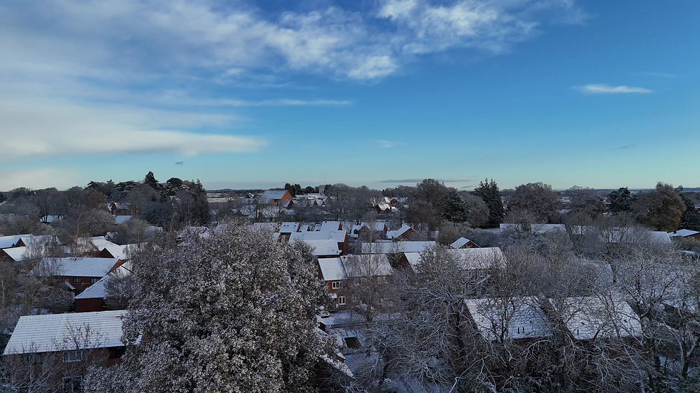 Thumbnail: Aerial - English Housing Estate with Snow