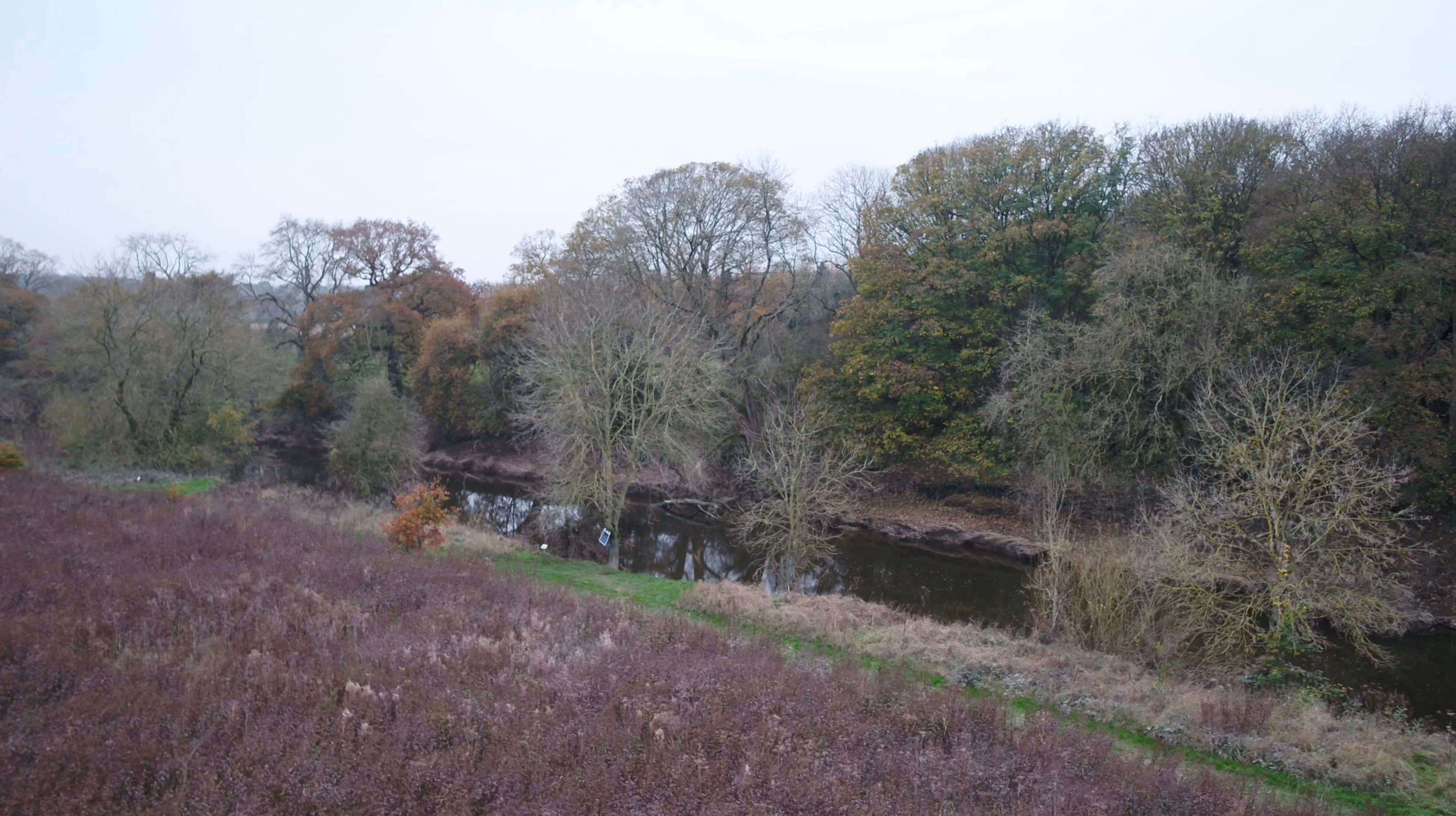 Drone Pan over River Banking 2