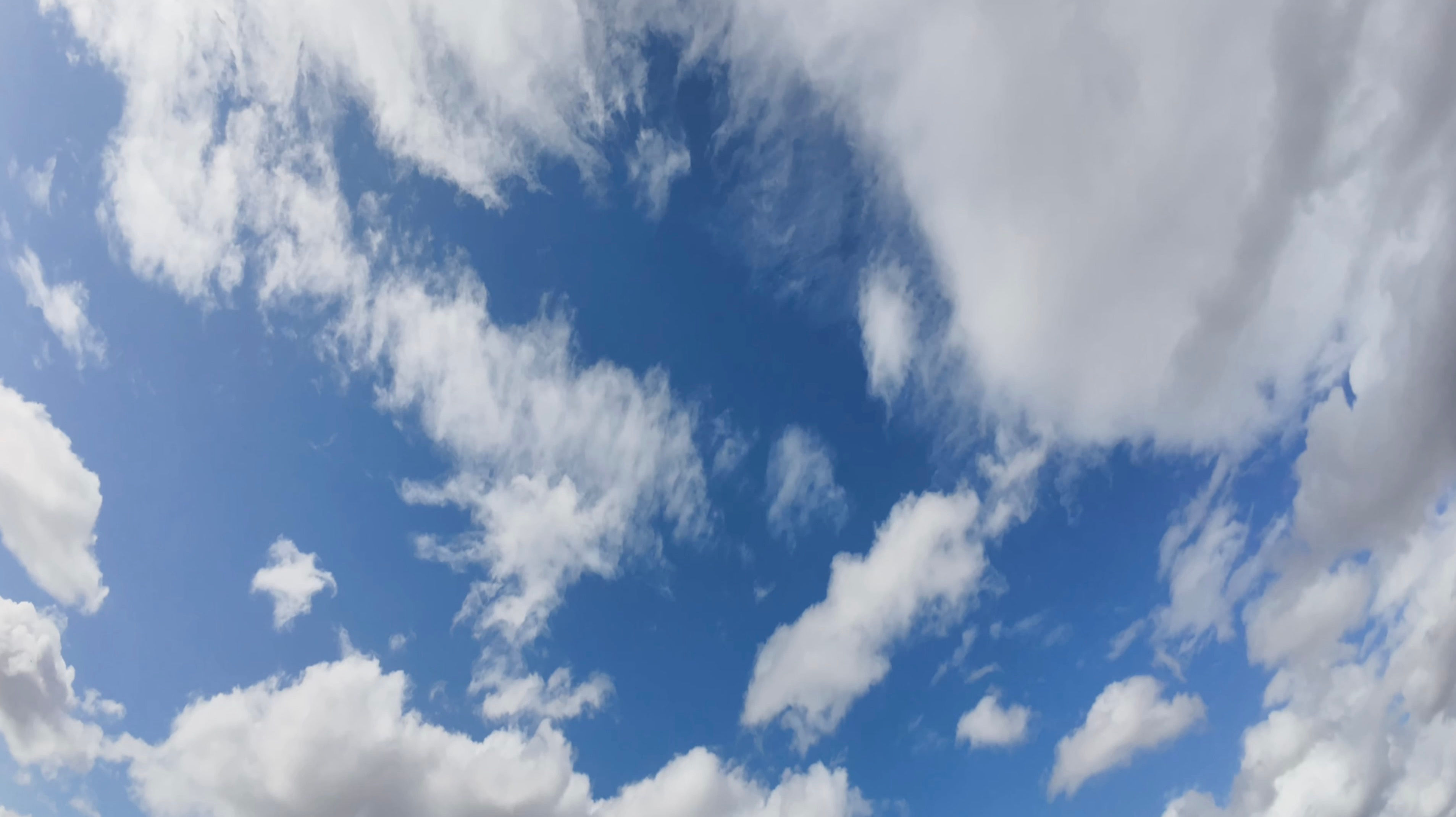 Timelapse - Blue Sky - Fluffy Cloud with Lens Flaire