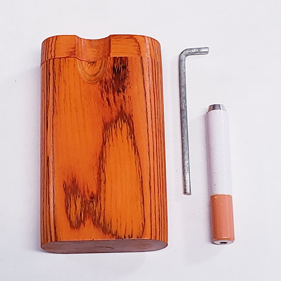 Thumbnail: Small Solid Color Wood Dugout w/ Cigarette Bat & Poker