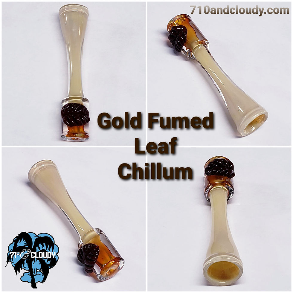 Thumbnail: Gold Fumed Color Changing Glass Leaf Chillum