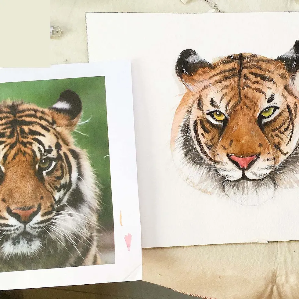 A hand-drawn lion portrait