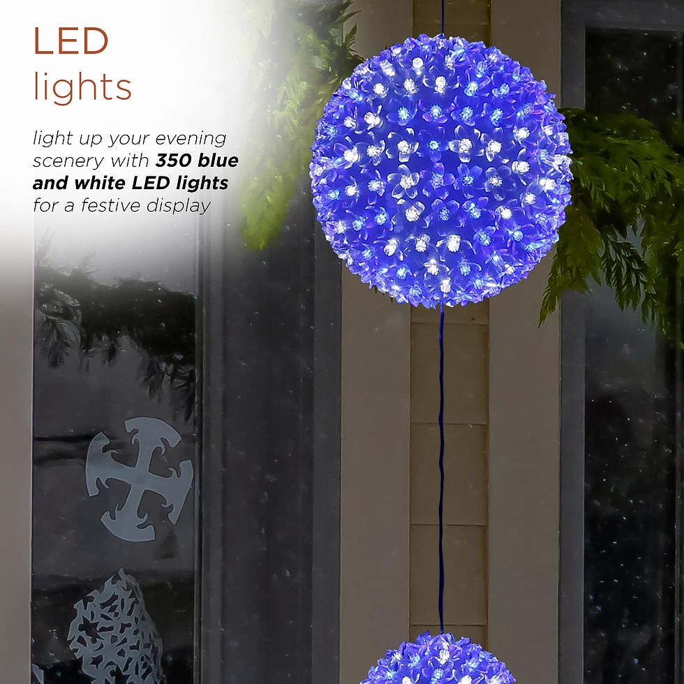 Thumbnail: Alpine Corporation 3-Tier Ornament String Holiday Decoration with LED Lights, B