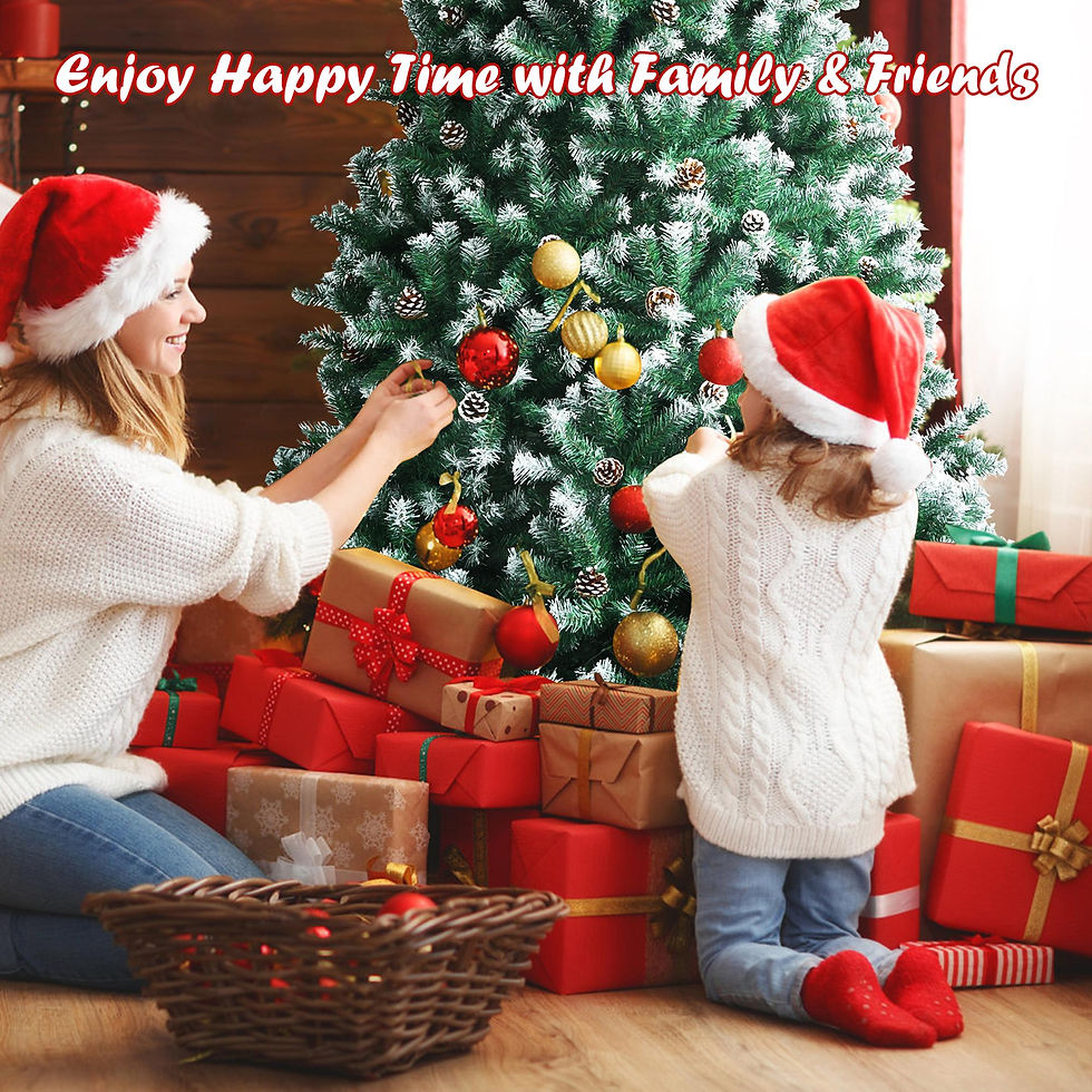 Thumbnail: Gymax 9 FT Artificial Snow Flocked Christmas Tree Hinged Xmas Tree w/ Pine Cone