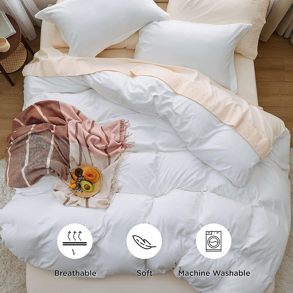 Thumbnail: Bedsure White Duvet Cover Queen Size - Soft Prewashed Queen Duvet Cover Set, 3