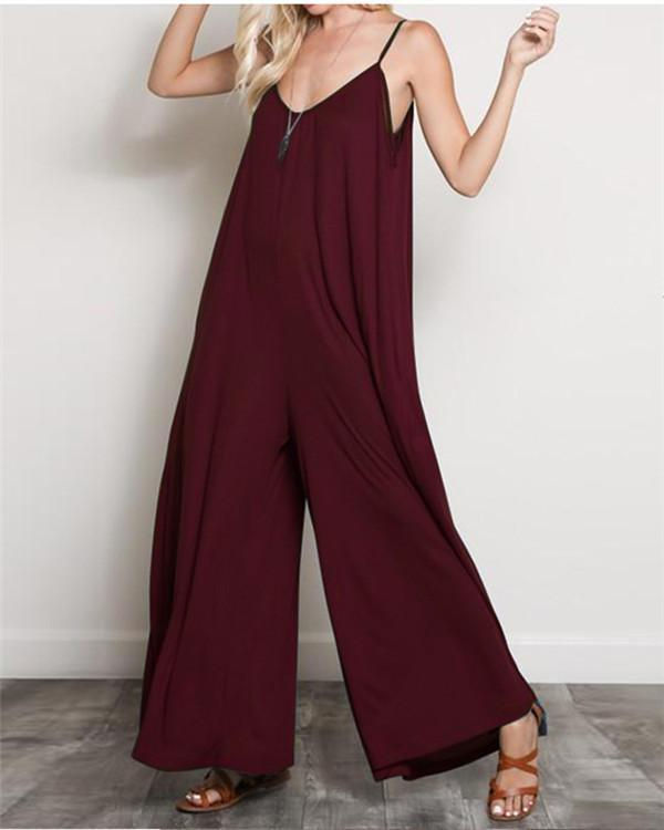 Thumbnail: women's casual v-neck sleeveless oversized jumpsuit