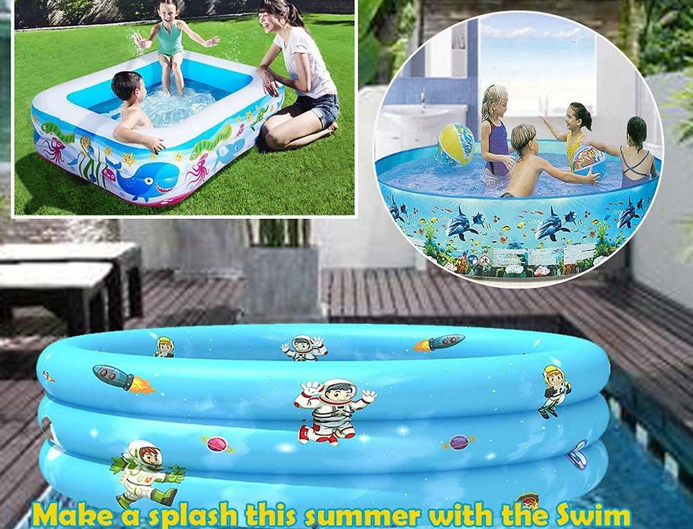 Thumbnail: BZLEK Inflatable Pool Round Inflatable Swimming Pool Water Game Play Center Fam