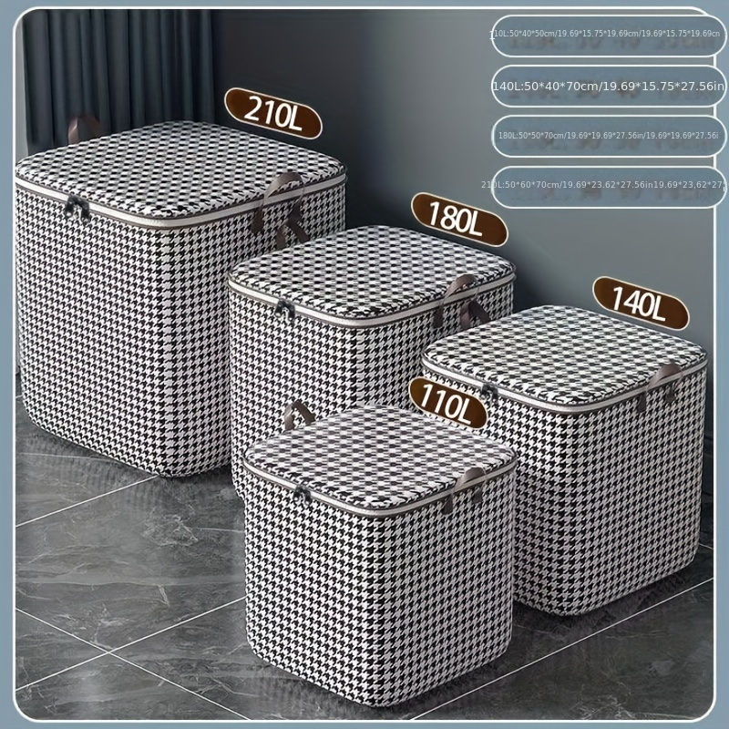 Thumbnail: 180-liter Houndstooth Bag Clothes LarCapacity Household Quilt Bag Moving Bag Pa