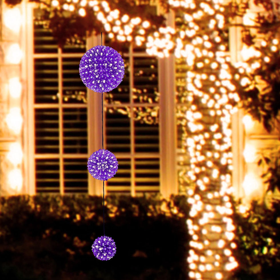 Thumbnail: Alpine Corporation 3-Tier Ornament String Holiday Decoration with LED Lights, B