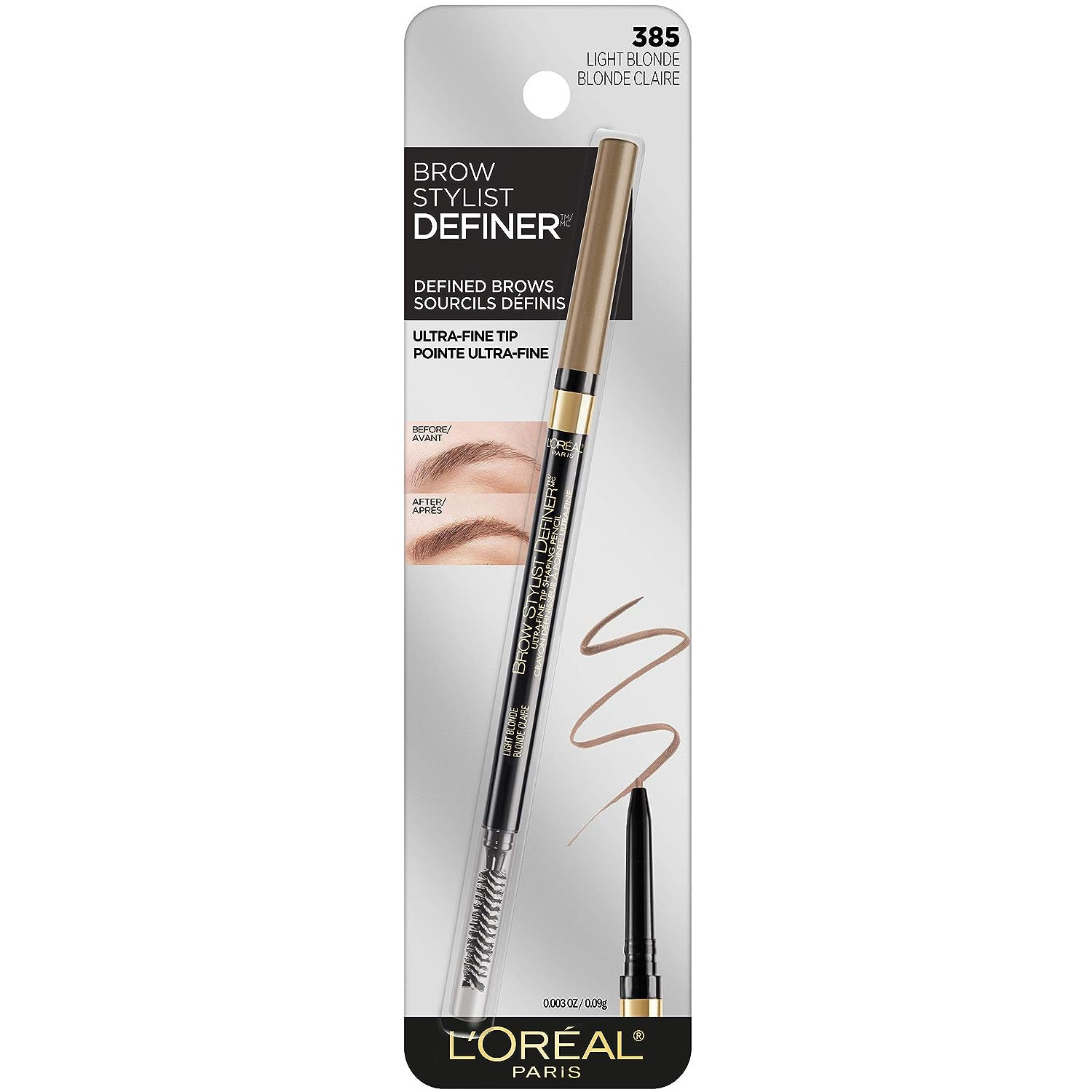 L鈥橭r茅al Paris Makeup Brow Definer Waterproof Eyebrow Pencil, Ultra-Fine Mech