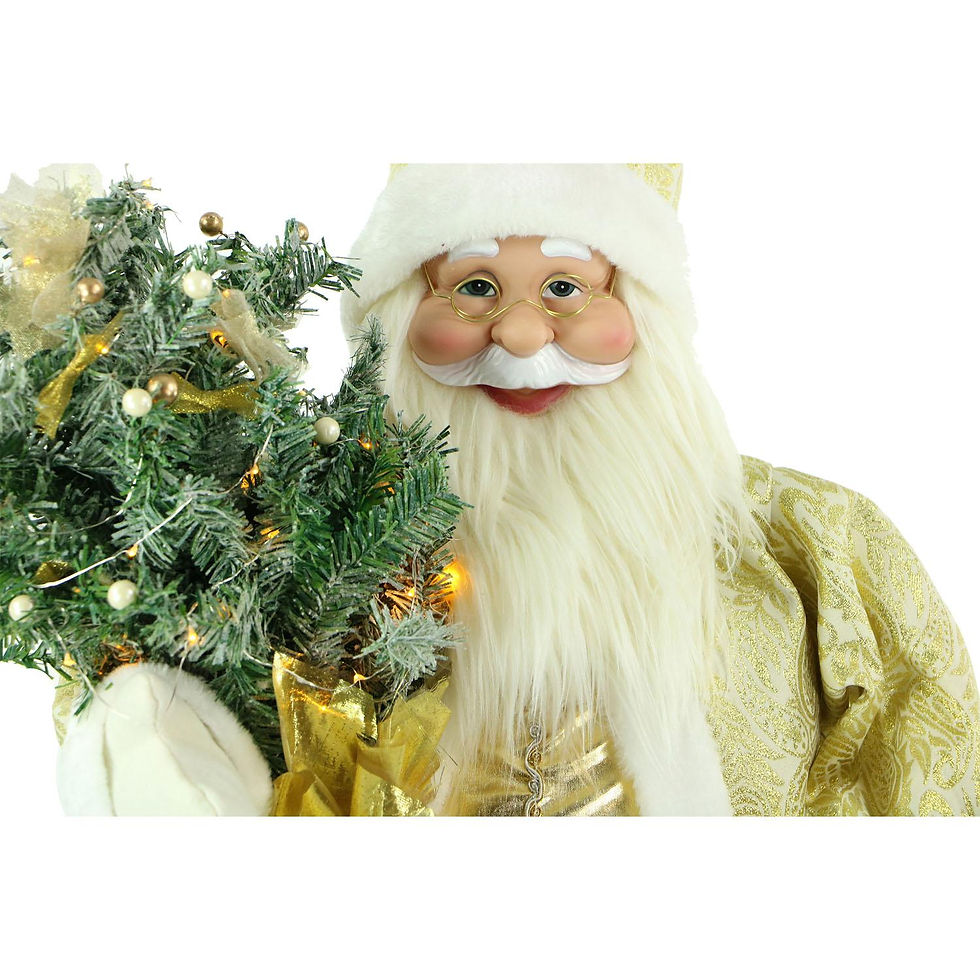 Thumbnail: Fraser Hill Farm 3-Ft. Music and Motion Santa with Prelit Christmas Tree, Holid