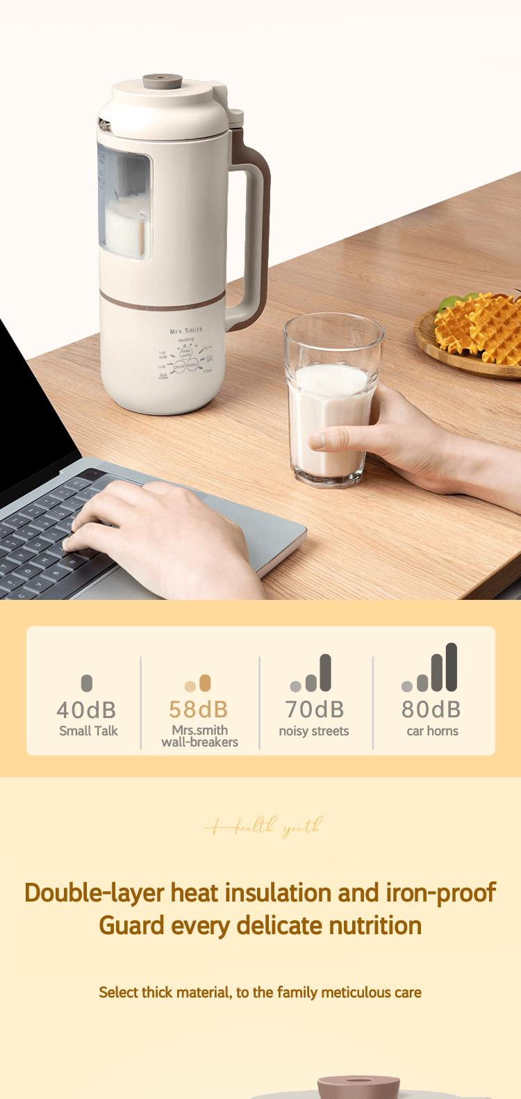 Thumbnail: 1000ml Portable Mini Soy Milk Maker with Filtering and Self-Cleaning - Perfect