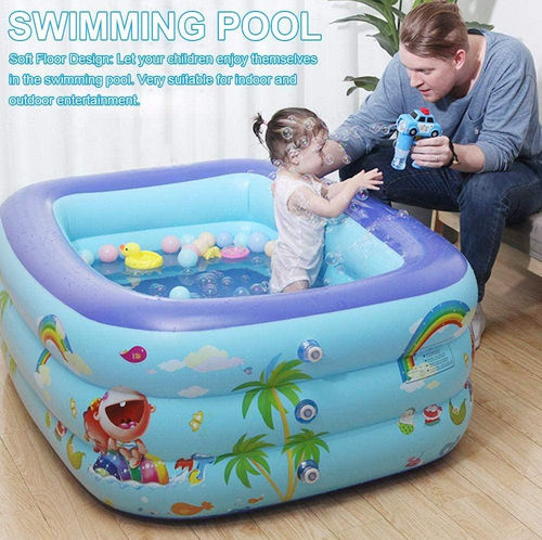 Thumbnail: PBQWER Inflatable Paddling Pools for Adults and Kids LarRectangular Swimming Po