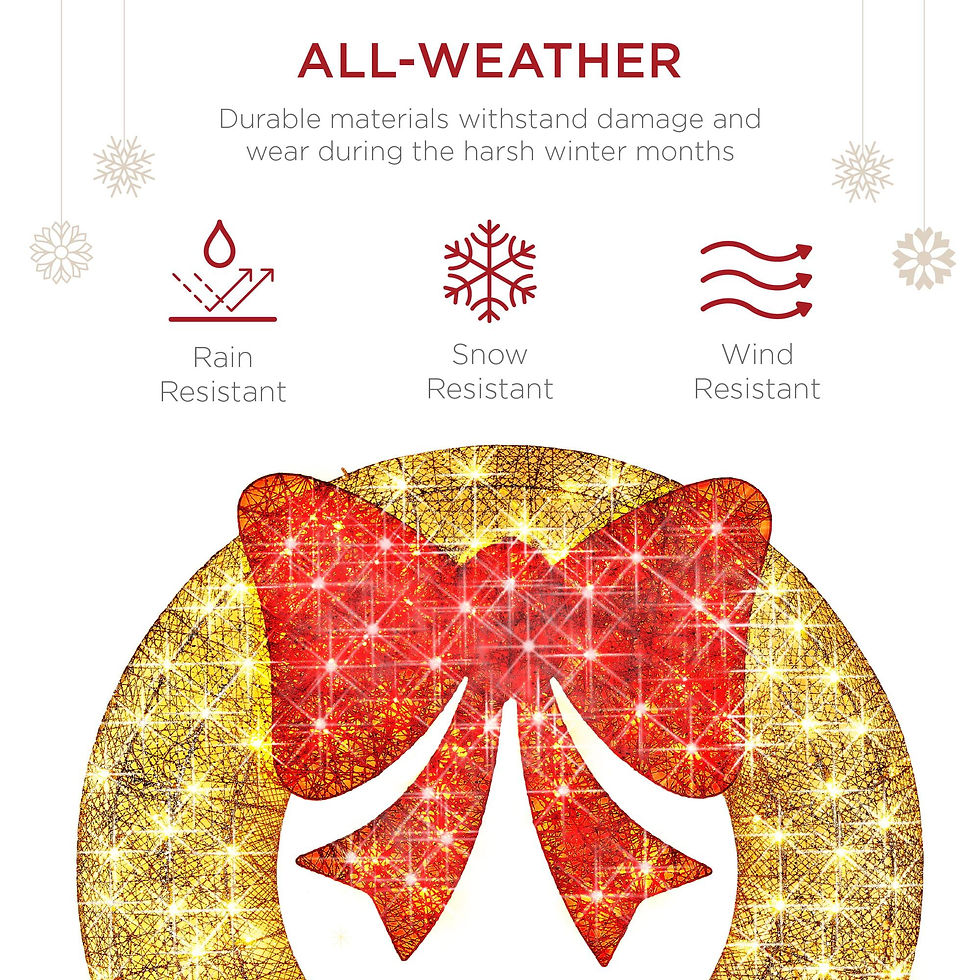 Thumbnail: 48in Pre-Lit Outdoor Christmas Wreath, LED Metal Holiday Decor w/ 140 Lights, B