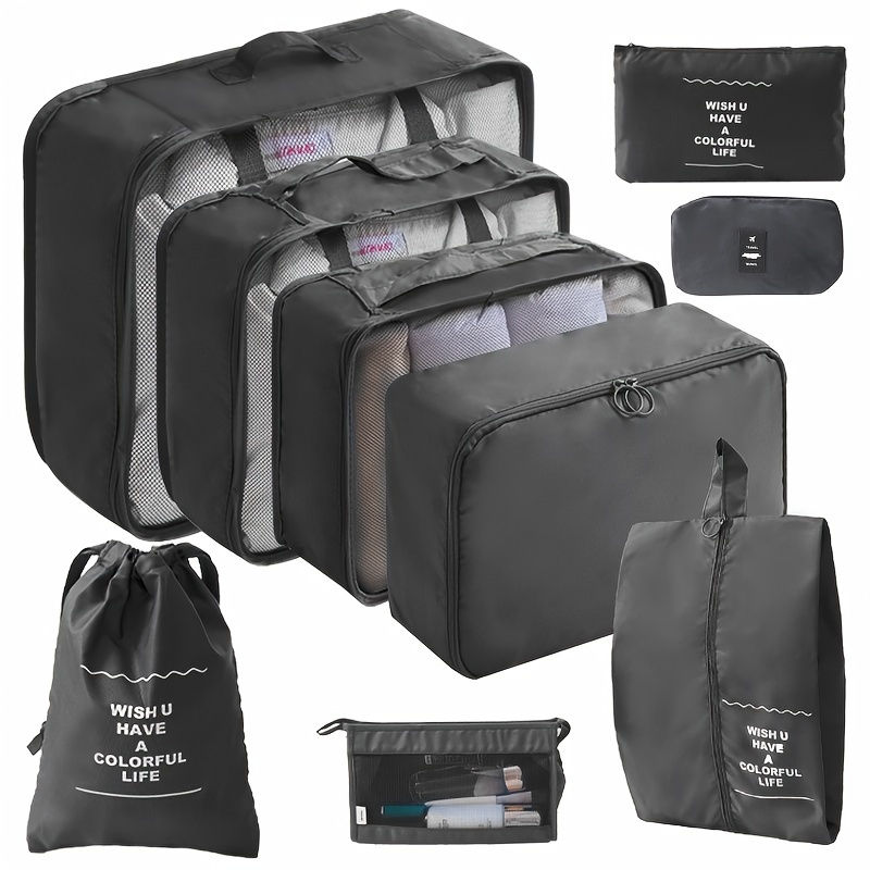 Thumbnail: 9 Set PacCubes, Lightweight Travel LuggaOrganizer With Shoe Bag, Toiletry Bag &