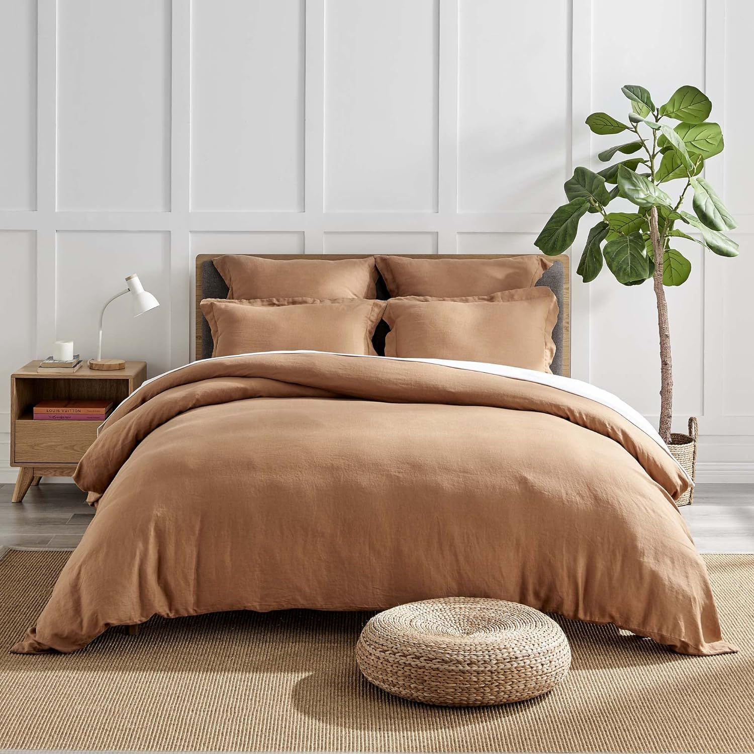 Levtex Home - Linen - Full/Queen Duvet Cover - Washed Linen in Sandstone - Duve