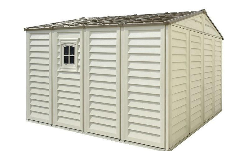 Thumbnail: DuraMax 10.5’x13′ Woodbridge Plus Vinyl Shed with Foundation