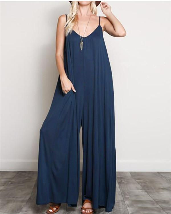 Thumbnail: women's casual v-neck sleeveless oversized jumpsuit