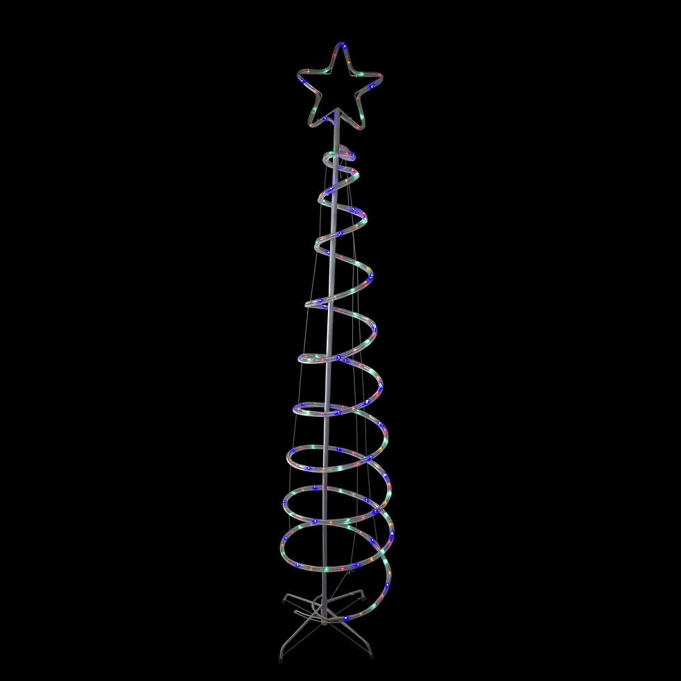 Thumbnail: 7' Pre-Lit Slim Spiral Rope Light Christmas Tree Outdoor Decor - Multicolor LED
