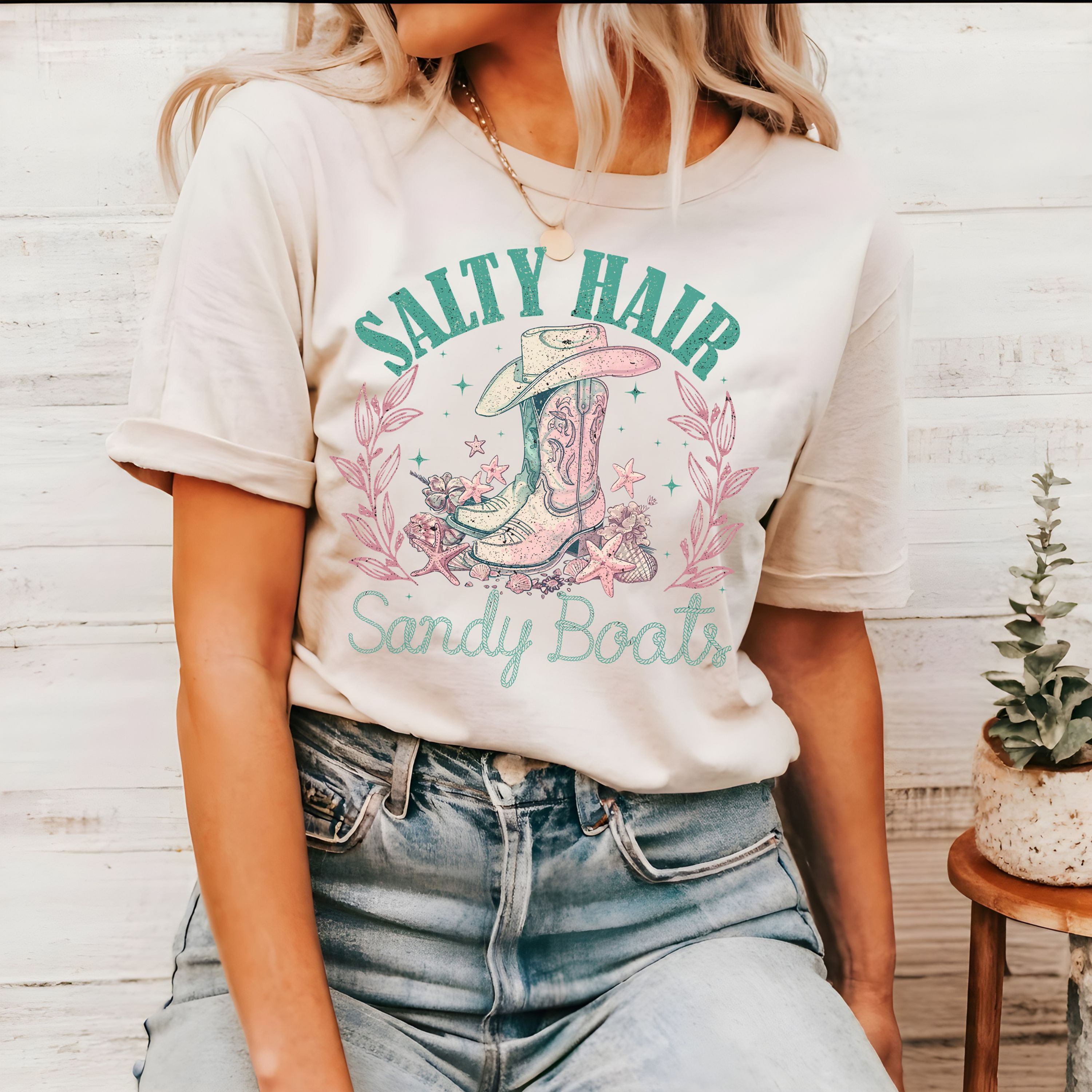 Salty Hair Sandy Boots Tees
