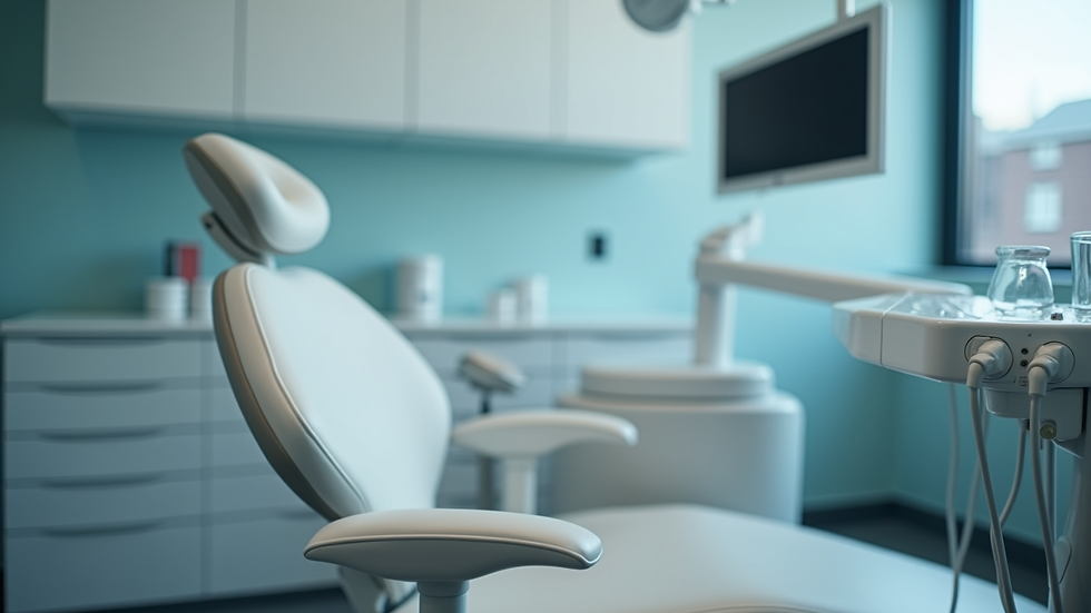 Close-up view of a dental clinic's modern equipment