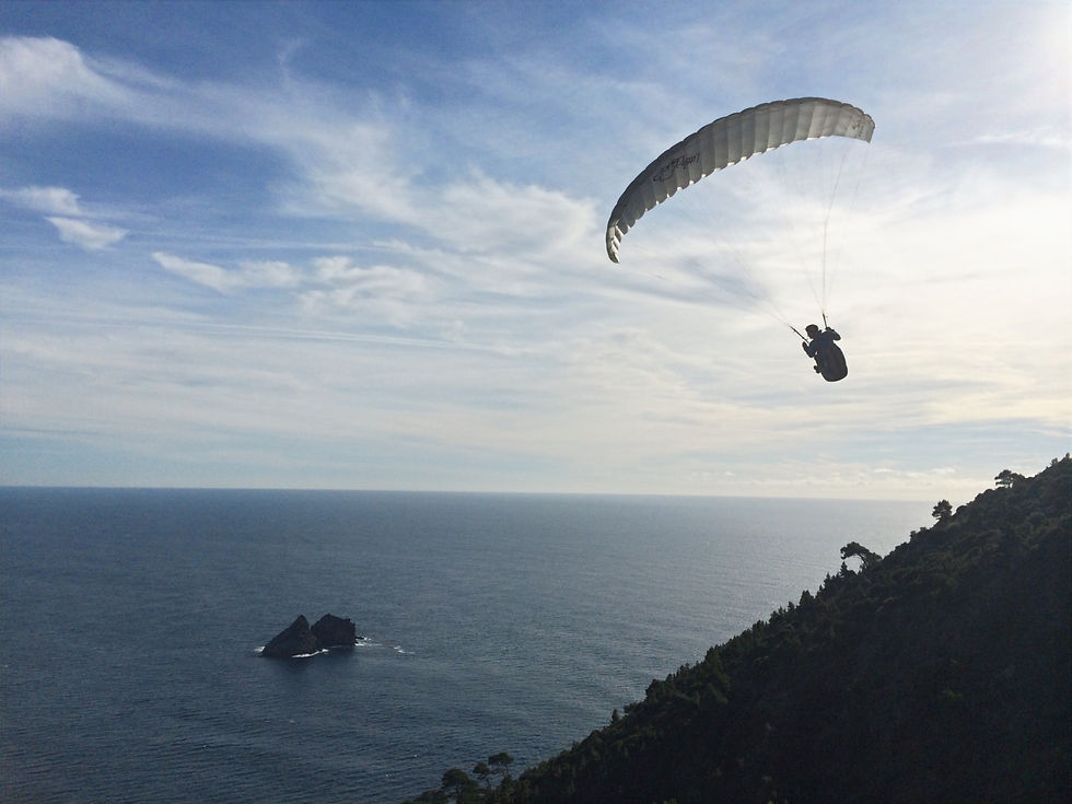 Un parapente qui vole au Cap-Sicié à La Seyne-sur-Mer près de Toulon