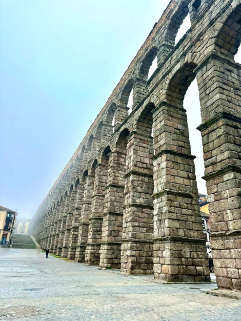 Aqueduct of Segovia, Spain. Traveling internationally. Safest place to travel as a woman.